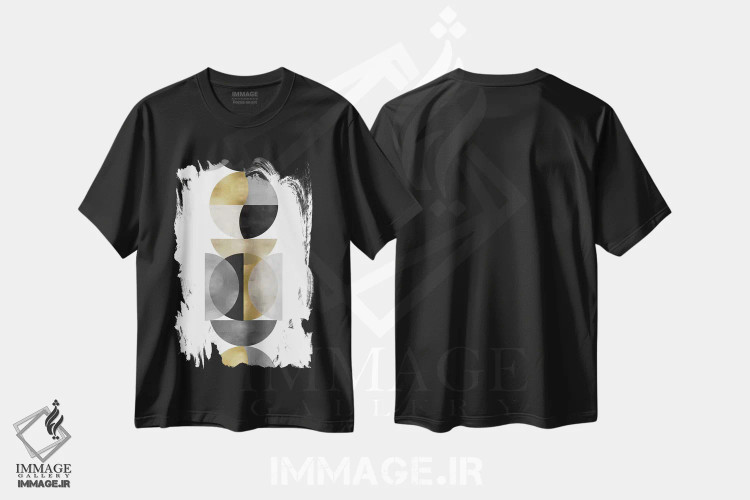 تیشرت مشکی طرح دار عمل تعادل اثر جاستین تامپسون | فروشگاه ایماژ