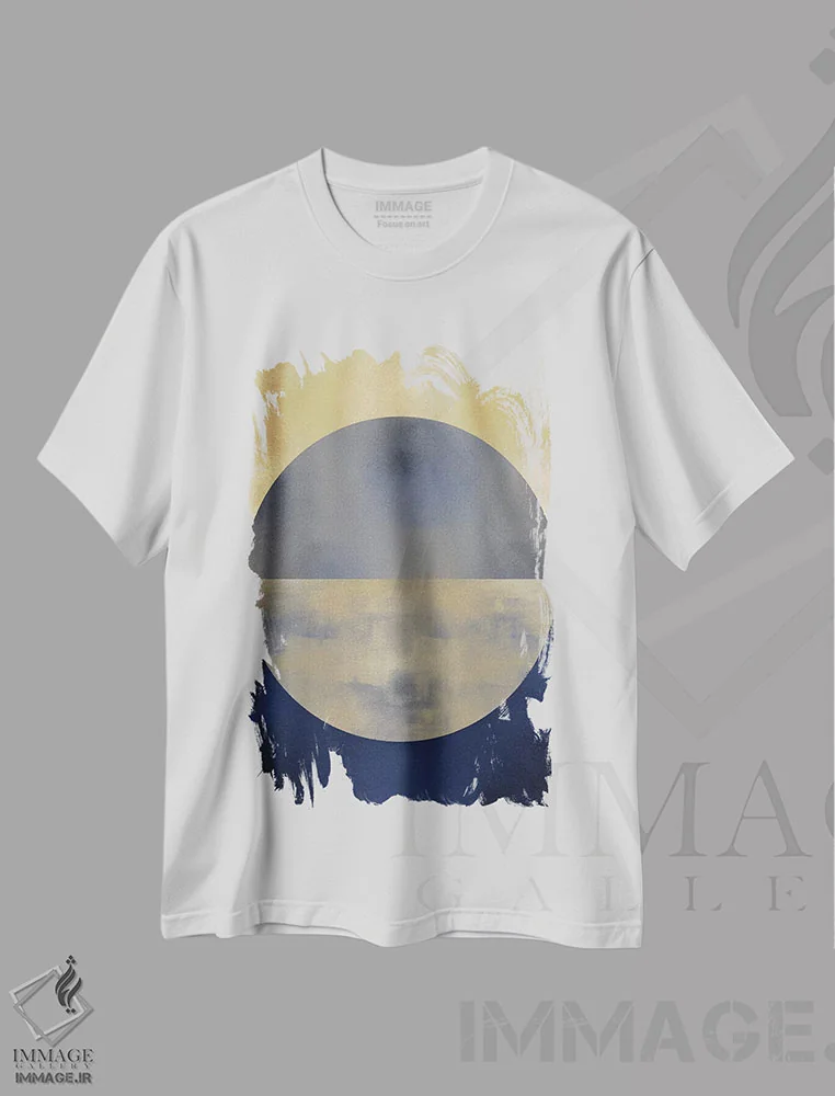 تیشرت سفید طرح دار گوی آبی ۲ اثر جاستین تامپسون | immage.ir