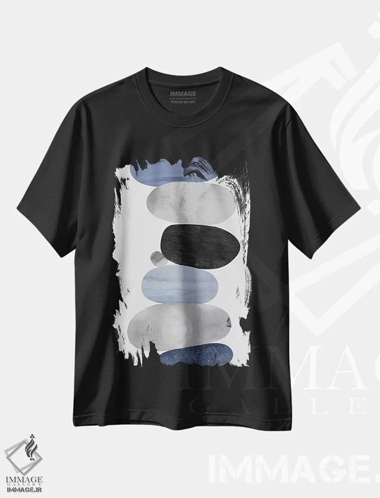 تیشرت مشکی طرح دار آشکار شدن آبی ۱ اثر جاستین تامپسون | immage.ir