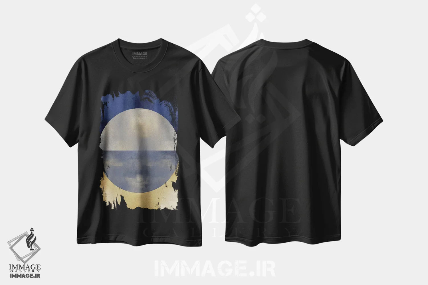 تیشرت مشکی طرح دار گوی آبی ۱ اثر جاستین تامپسون | immage.ir