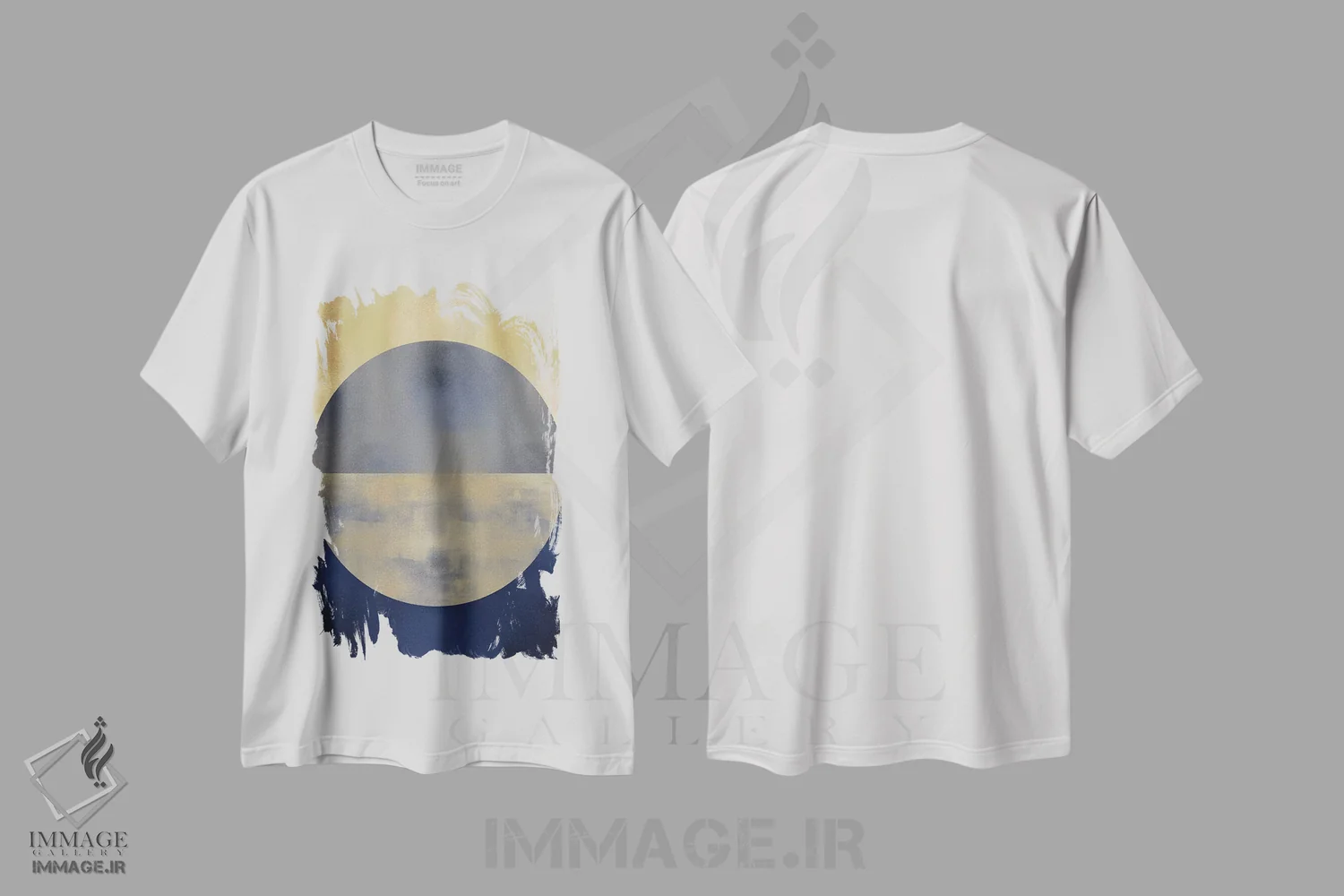 تیشرت سفید طرح دار گوی آبی ۲ اثر جاستین تامپسون | immage.ir
