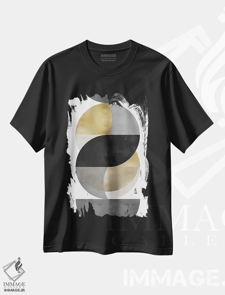 تیشرت مشکی طرح دار چند لایه ۱ اثر جاستین تامپسون | فروشگاه ایماژ
