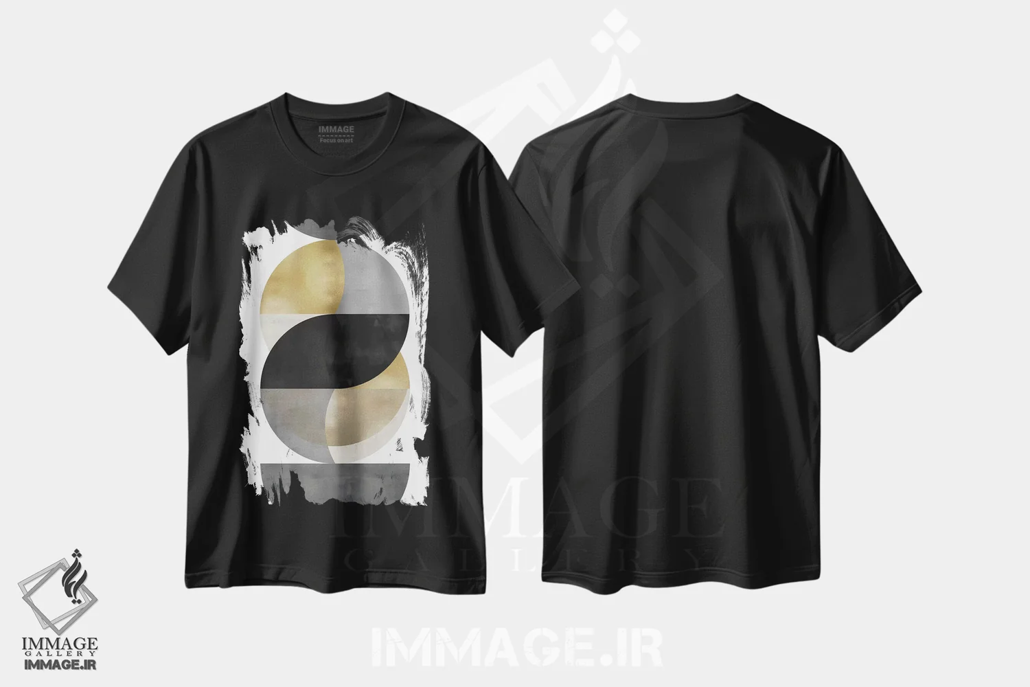 تیشرت مشکی طرح دار چند لایه ۱ اثر جاستین تامپسون | فروشگاه ایماژ