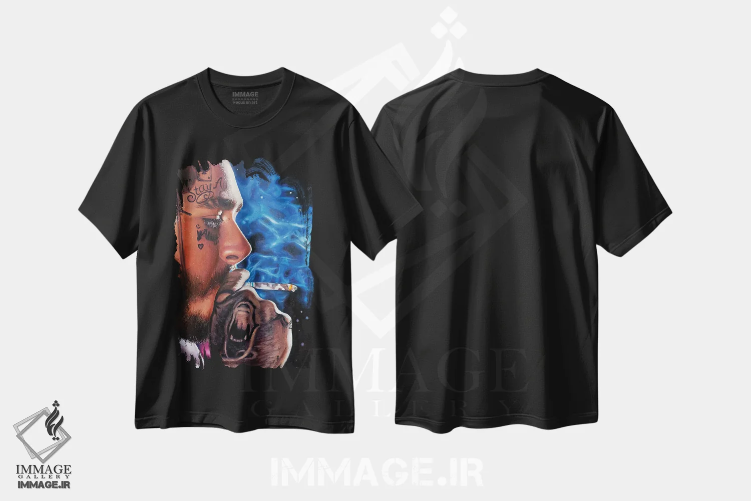 تیشرت مشکی طرح دار پست، دکوراسیون جایگزین اثر جولیا رایان | immage.ir
