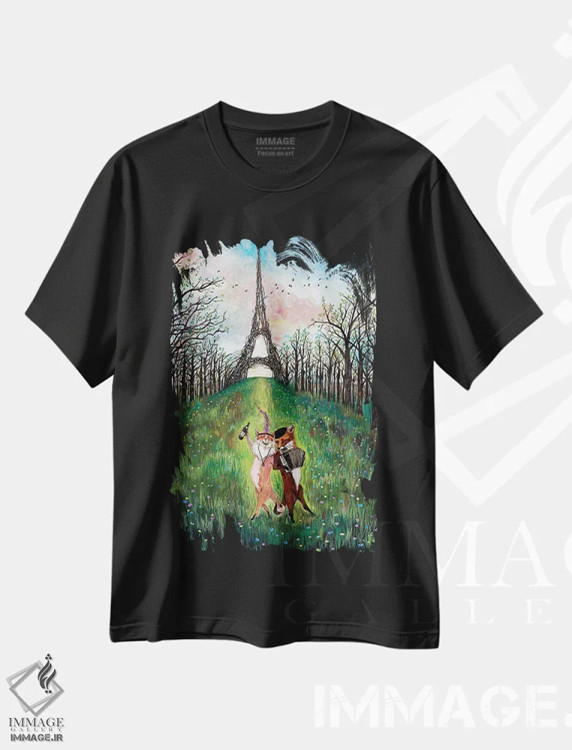 تیشرت مشکی طرح دار جذابیت خاص، تزئینی اثر جانا واشتی | فروشگاه ایماژ