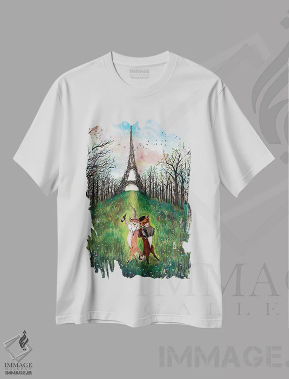 تیشرت سفید طرح دار جذابیت خاص، تزئینی اثر جانا واشتی | immage.ir