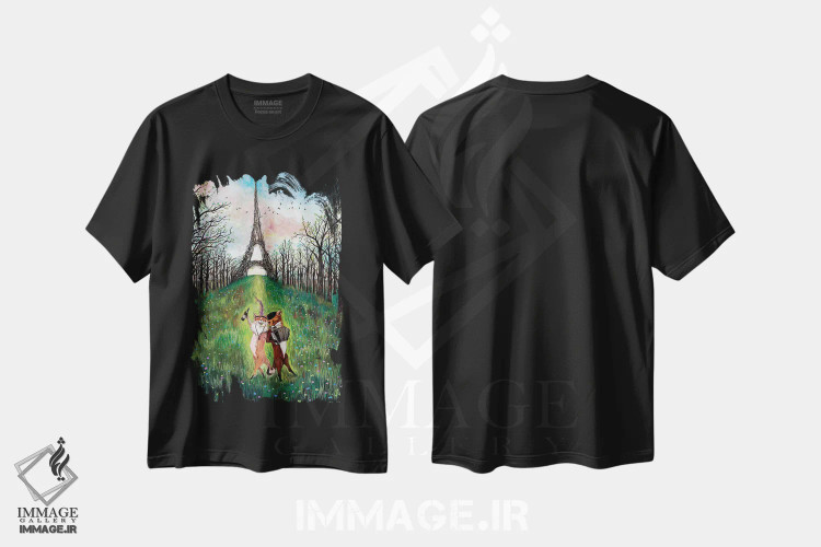 تیشرت مشکی طرح دار جذابیت خاص، تزئینی اثر جانا واشتی | فروشگاه ایماژ