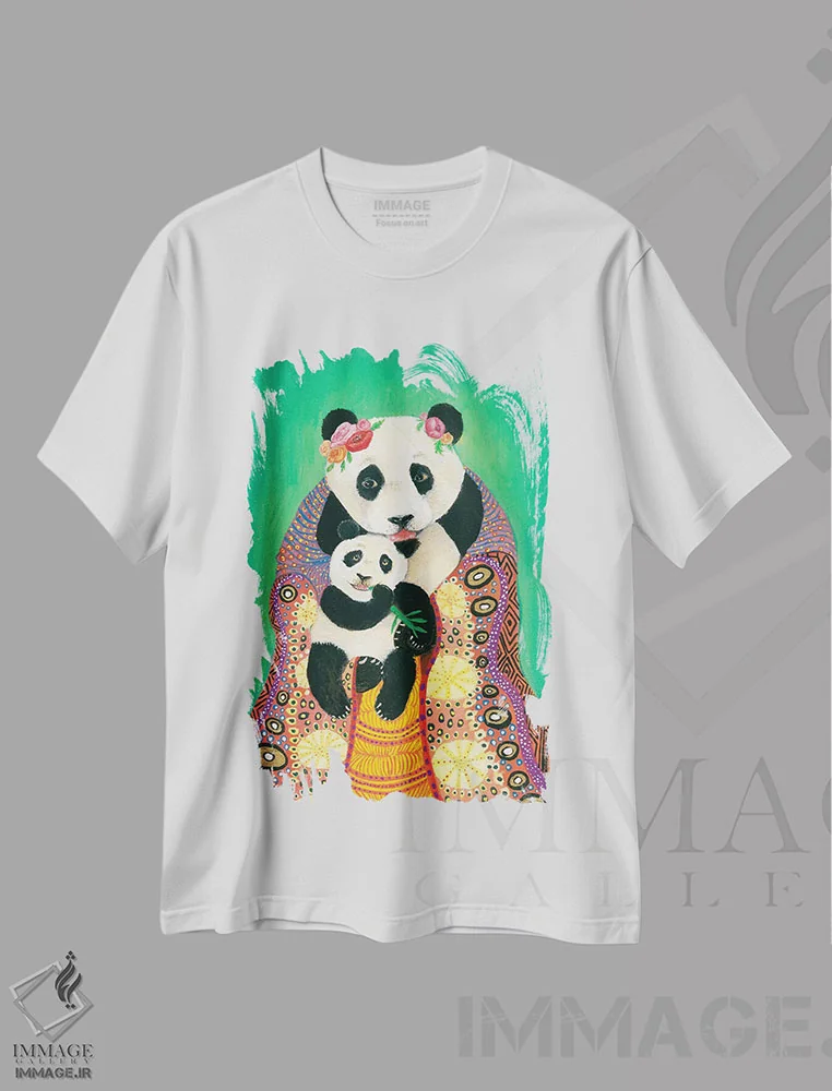 تیشرت سفید طرح دار تاج گذاری لینگ لینگ، دکور آسیایی اثر جانا واشتی | فروشگاه ایماژ