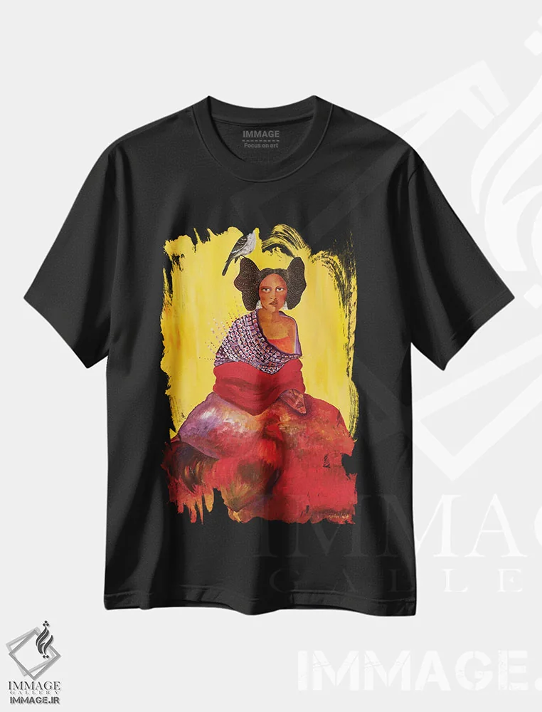 تیشرت مشکی طرح دار آثار جانا واشتی - فروشگاه ایماژ