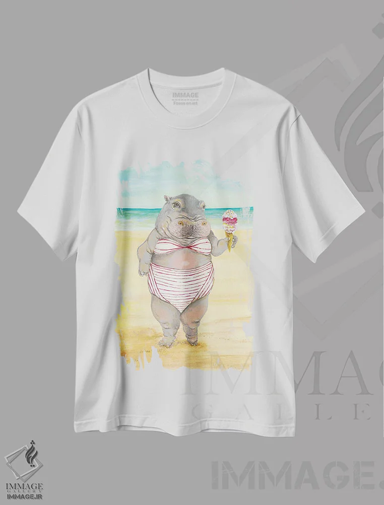 تیشرت سفید طرح دار تعطیلی دلورس، مدیوم اثر جانا واشتی | فروشگاه ایماژ