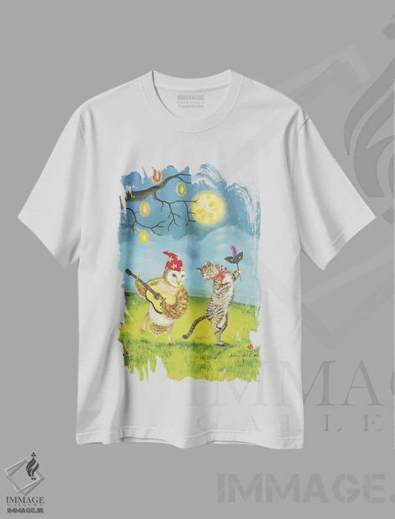 تیشرت سفید طرح دار در نور ماه، مدیوم اثر جانا واشتی | immage.ir