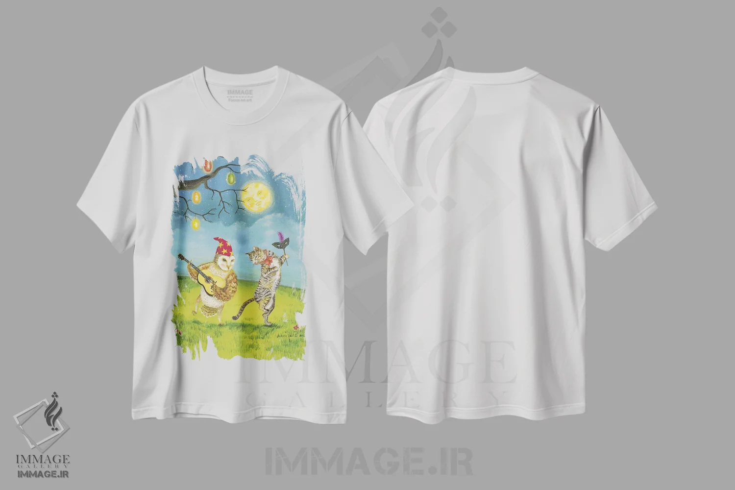 تیشرت سفید طرح دار در نور ماه، مدیوم اثر جانا واشتی | immage.ir