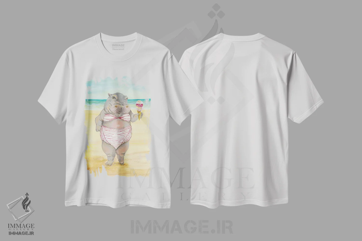 تیشرت سفید طرح دار تعطیلی دلورس، مدیوم اثر جانا واشتی | فروشگاه ایماژ