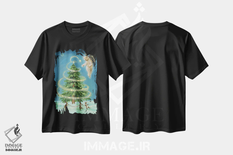 تیشرت مشکی طرح دار پری انقلاب خورشیدی، دکور تعطیلات اثر جانا واشتی | immage.ir