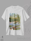 تیشرت سفید طرح دار اقامتگاه تابستانی، دکور کلبه و لژ اثر جیک وندن برینگک | فروشگاه ایماژ