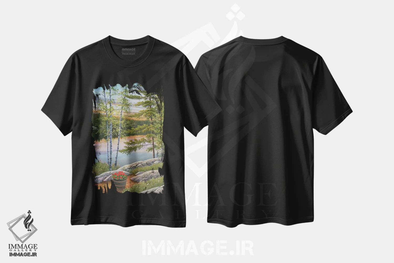 تیشرت مشکی طرح دار اقامتگاه تابستانی، دکور کلبه و لژ اثر جیک وندن برینگک | immage.ir