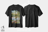 تیشرت مشکی طرح دار اقامتگاه تابستانی، دکور کلبه و لژ اثر جیک وندن برینگک | immage.ir