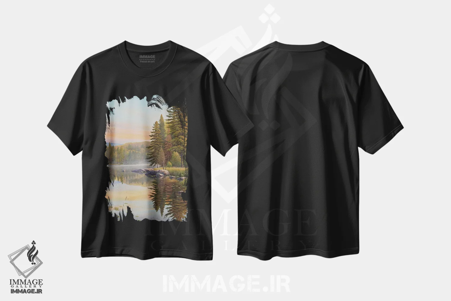 تیشرت مشکی طرح دار رویاهای تابستانی، دکور کلبه و لژ اثر جیک وندن برینگک | فروشگاه ایماژ
