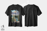 تیشرت مشکی طرح دار طلوع کوهستانی، دکور کلبه و لژ اثر جیک وندن برینگک | immage.ir