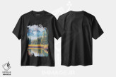 تیشرت مشکی طرح دار بگذار نور باشد، دکور کلبه و لژ اثر جیک وندن برینگک | فروشگاه ایماژ