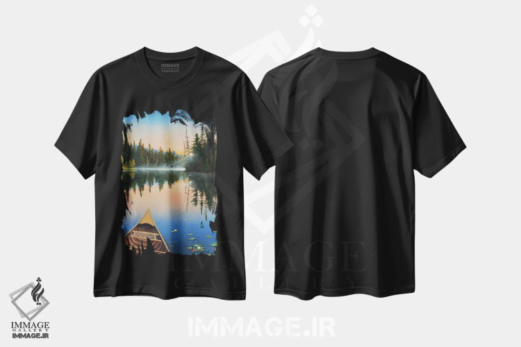 تیشرت مشکی طرح دار نور هدایتگر، دکور کلبه و لژ اثر جیک وندن برینگک | immage.ir