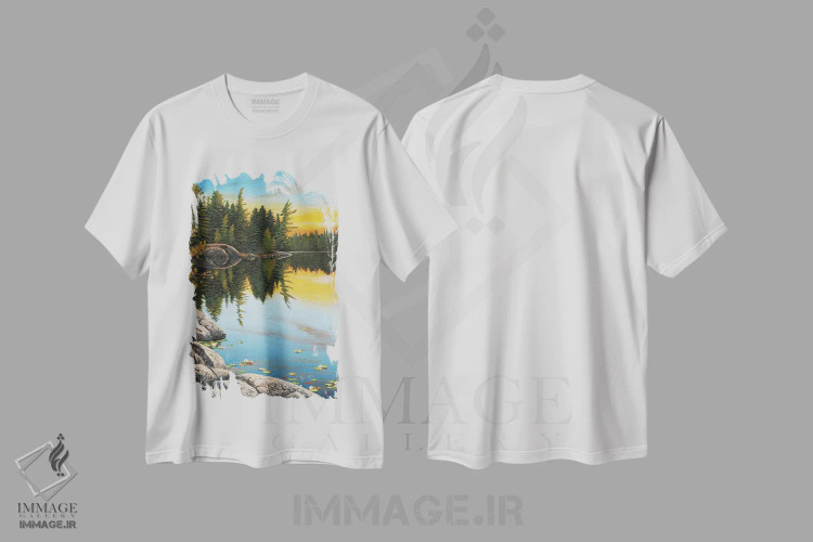 تیشرت سفید طرح دار ساعت شامگاهی، دکور کلبه و لژ اثر جیک وندن برینگک | immage.ir