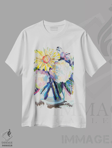 تیشرت سفید طرح دار اشتیاق، دکور معاصر اثر ژانت ورتنتس | فروشگاه ایماژ