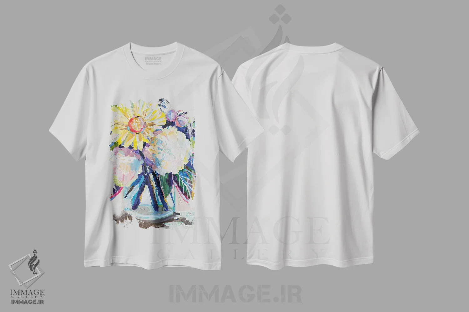 تیشرت سفید طرح دار اشتیاق، دکور معاصر اثر ژانت ورتنتس | فروشگاه ایماژ