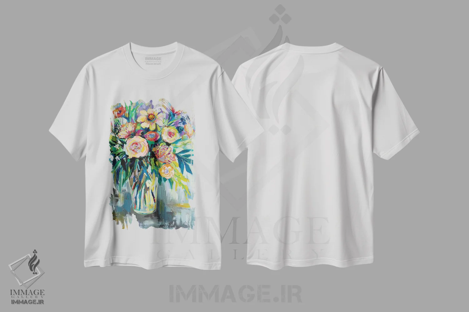 تیشرت سفید طرح دار خوشبختی تابستانی، هنر فاخر معاصر اثر ژانت ورتنتس | فروشگاه ایماژ