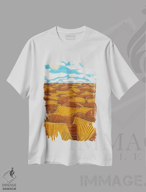 تیشرت سفید طرح دار با چشمان بسته، هنر فاخر معاصر اثر خاویر اورتاس | immage.ir