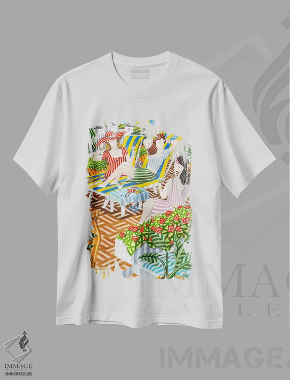 تیشرت سفید طرح دار روی تراس، هنر فاخر معاصر اثر خاویر اورتاس | immage.ir