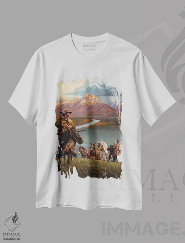 تیشرت سفید طرح دار گروهان مردان کوهستان، تزئینی اثر جو ولاسکز | فروشگاه ایماژ