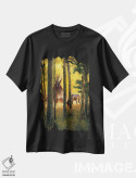 تیشرت مشکی طرح دار اردوگاه اعماق جنگل، تزئینی اثر جو ولاسکز | فروشگاه ایماژ