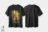 تیشرت مشکی طرح دار اردوگاه اعماق جنگل، تزئینی اثر جو ولاسکز | فروشگاه ایماژ
