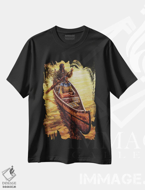 تیشرت مشکی طرح دار گنجینه های او، دکور کلبه و لژ اثر جو ولاسکز | فروشگاه ایماژ