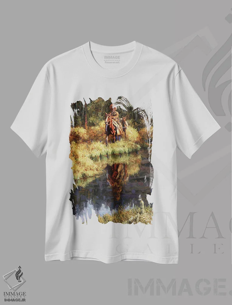 تیشرت سفید طرح دار قلمرو اصلی، دکور کلبه و لژ اثر جو ولاسکز | فروشگاه ایماژ