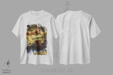 تیشرت سفید طرح دار قلمرو اصلی، دکور کلبه و لژ اثر جو ولاسکز | فروشگاه ایماژ