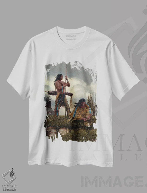 تیشرت سفید طرح دار با هم، تزئینی اثر جو ولاسکز | فروشگاه ایماژ
