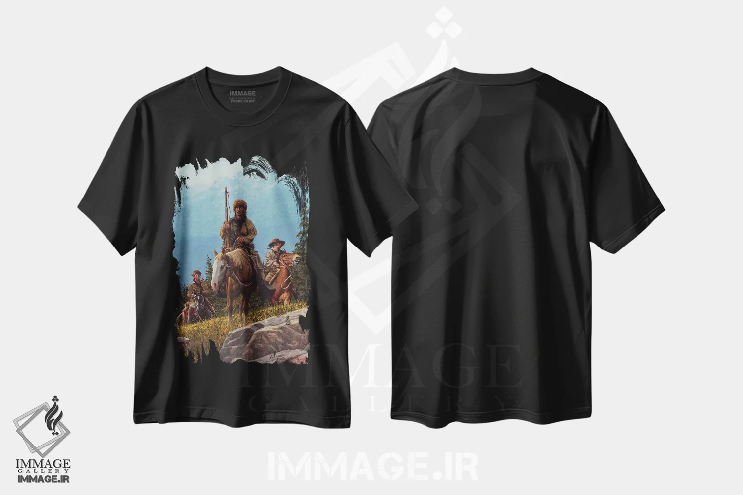 تیشرت مشکی طرح دار بهشت ناهموار، تزئینی اثر جو ولاسکز | فروشگاه ایماژ