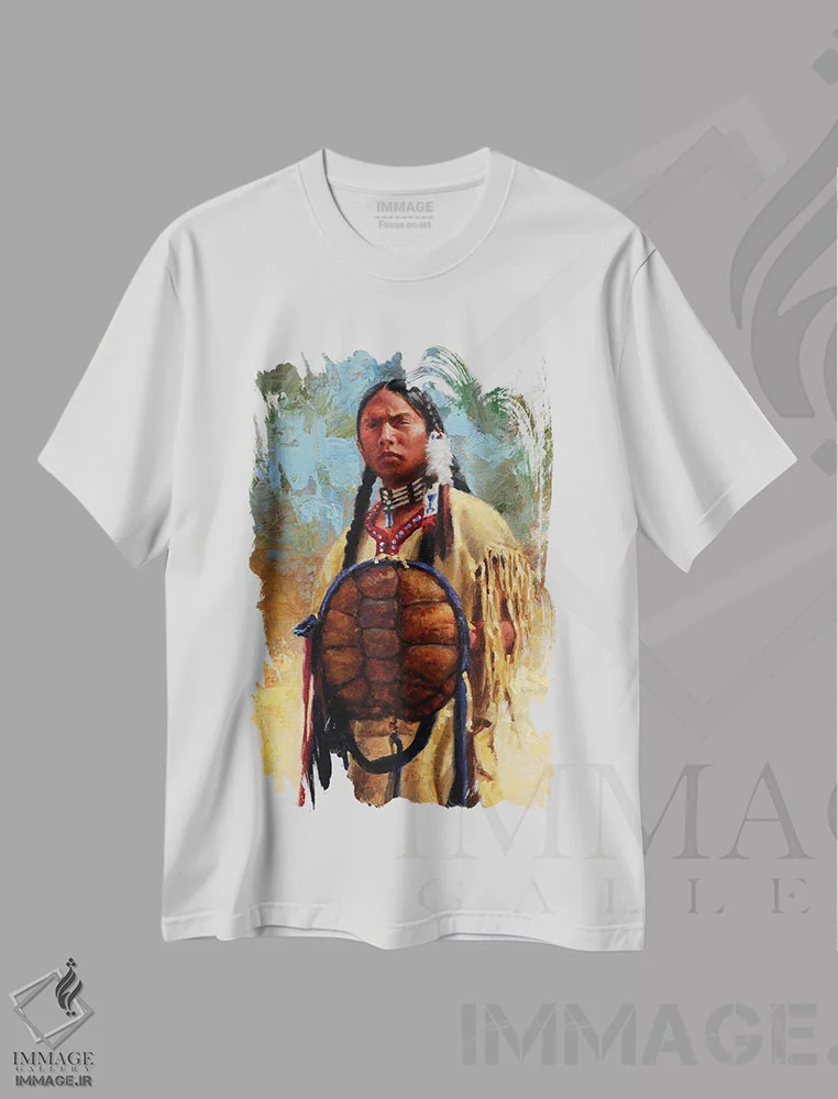 تیشرت سفید طرح دار سپر روح لاک پشت، تزئینی اثر جو ولاسکز | immage.ir