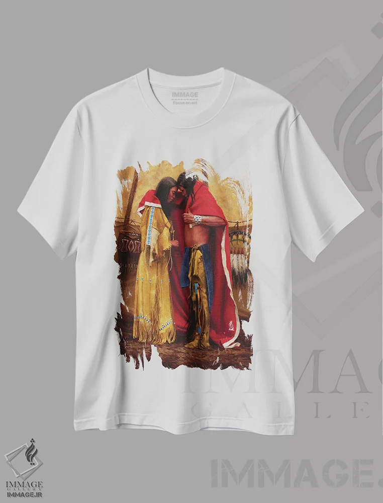 تیشرت سفید طرح دار دو تبدیل به یک می شوند، تزئینی اثر جو ولاسکز | فروشگاه ایماژ