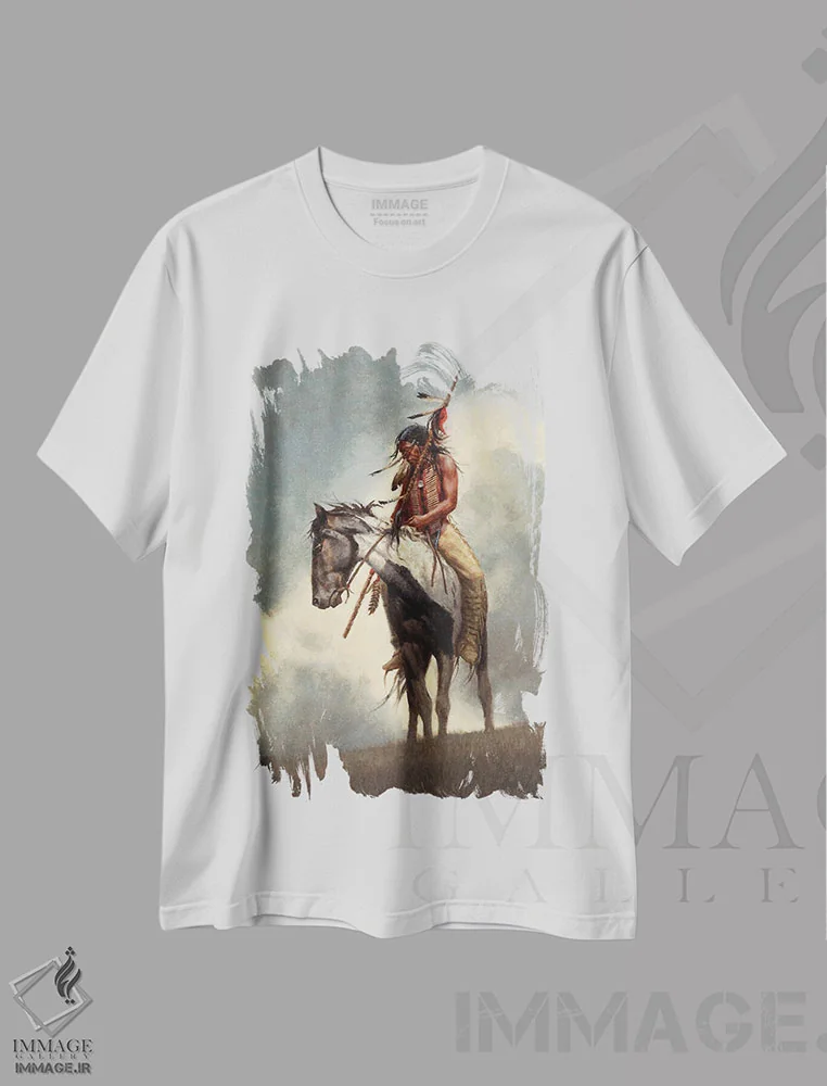 تیشرت سفید طرح دار بادهای تغییر، تزئینی اثر جو ولاسکز | فروشگاه ایماژ