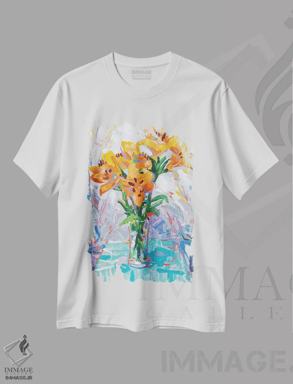 تیشرت سفید طرح دار سوسن ببر ۲، دکور معاصر اثر جوزف ویلانوا | فروشگاه ایماژ