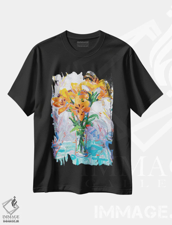 تیشرت مشکی طرح دار سوسن ببر ۲، دکور معاصر اثر جوزف ویلانوا | immage.ir