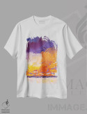 تیشرت سفید طرح دار آسمان رنگین کمانی ۱۲، آبستره اثر جوزف ویلانوا | فروشگاه ایماژ