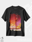 تیشرت مشکی طرح دار آسمان رنگین کمانی ۲۲، آبستره اثر جوزف ویلانوا | فروشگاه ایماژ