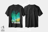 تیشرت مشکی طرح دار آسمان رنگین کمانی ۲۱، آبستره اثر جوزف ویلانوا | immage.ir