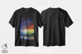 تیشرت مشکی طرح دار آسمان رنگین کمانی ۲۳، آبستره اثر جوزف ویلانوا | immage.ir