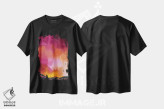 تیشرت مشکی طرح دار آسمان رنگین کمانی ۲۷، آبستره اثر جوزف ویلانوا | فروشگاه ایماژ