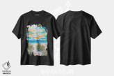 تیشرت مشکی طرح دار مسیر ساحلی ۸، آبستره اثر جوزف ویلانوا | فروشگاه ایماژ